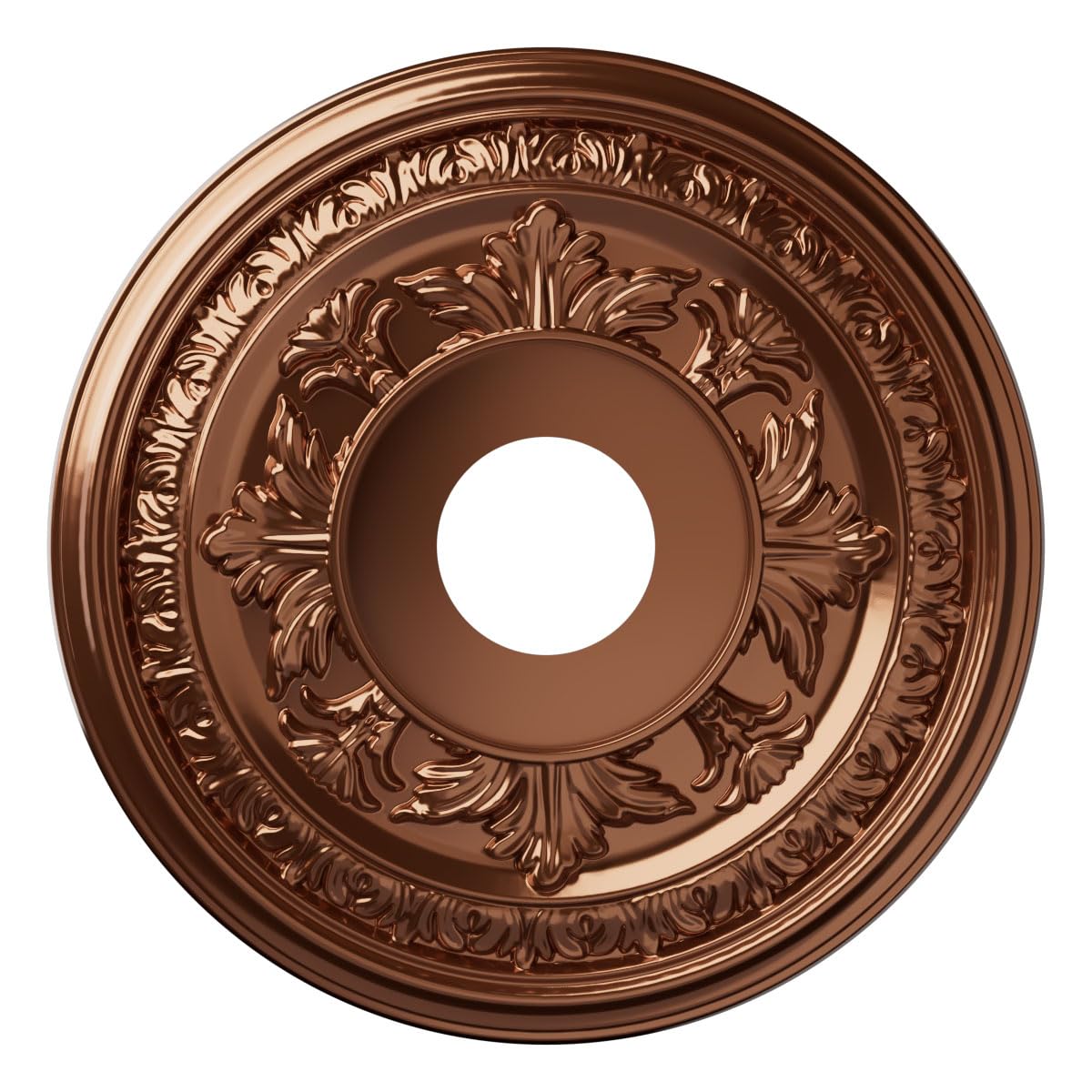 16"OD x 3 1/2"ID x 1"P Baltimore Thermoformed PVC Ceiling Medallion (Fits Canopies up to 6 1/2"), Bright Coat Dark Bronze