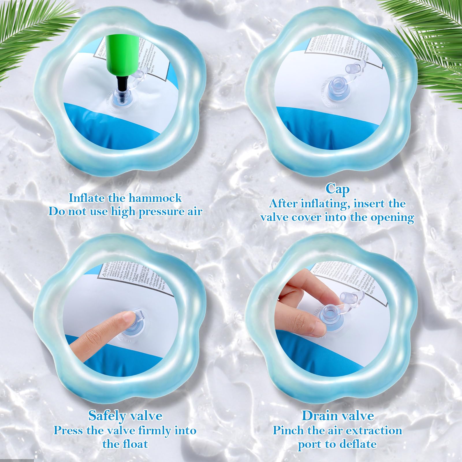 2 Stück Aufblasbare Wasserhängematten Mit Netz - 4-in-1 Pool Luftmatratze Für Strand & See