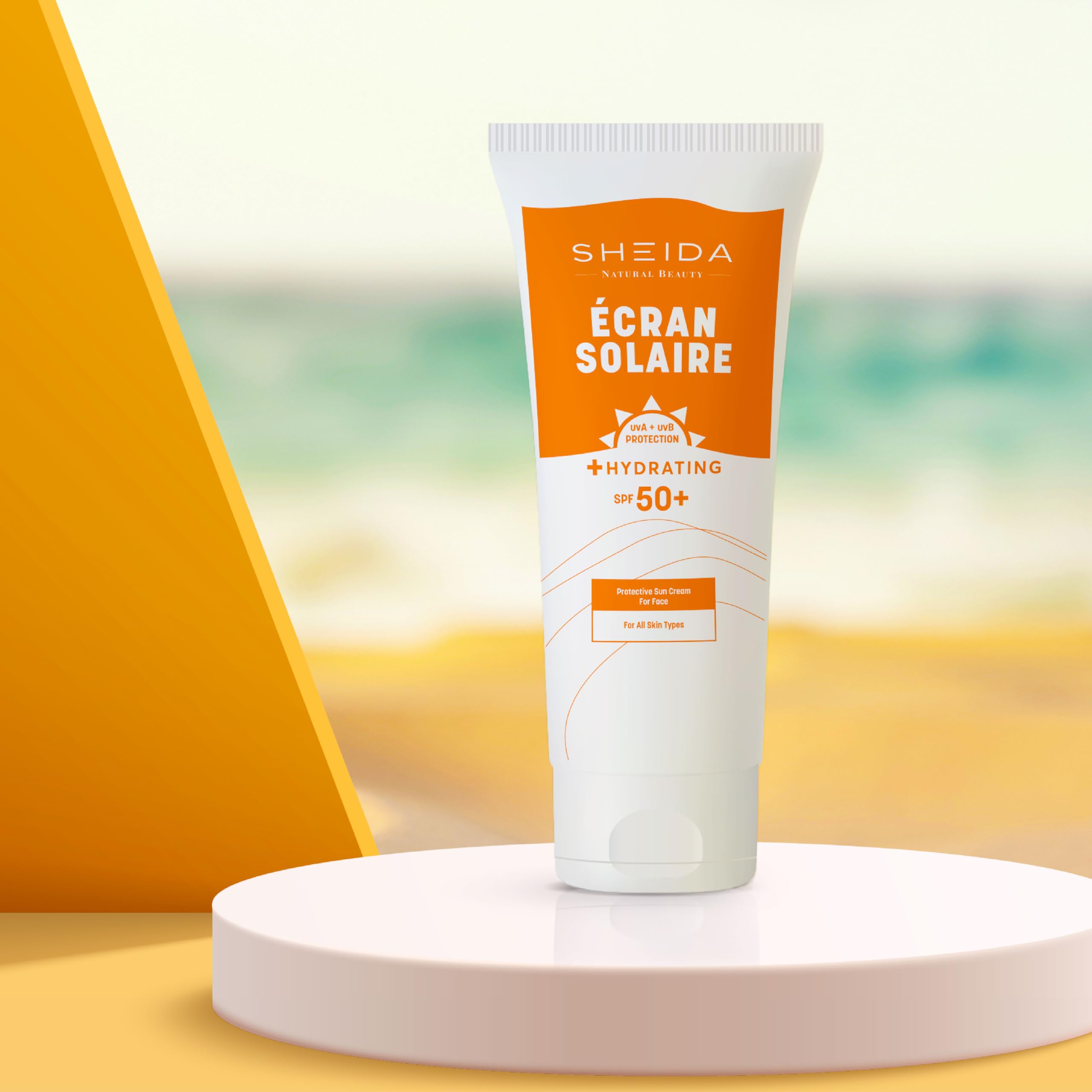 Sheida ECRAN SOLAIRE Face Sun Protection Cream - SPF 50+ - 75ml, 50 ml (Pack of 1) - Image 4