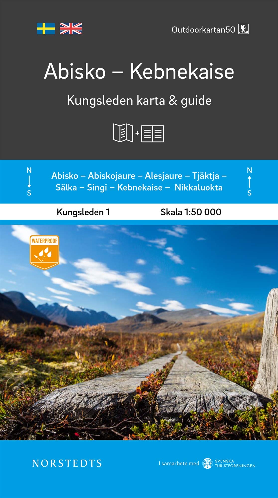 Abisko Kebnekaise Kungsleden 1 map + guide (1) (Outdoorkartan 50)