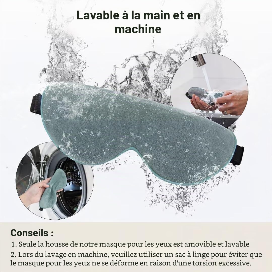 KOVNLO Masque chauffant pour les yeux, lavable par USB, compresse chaude pour les yeux, masque pour les yeux secs, blépharite, calazion, MGD, traitement des yeux