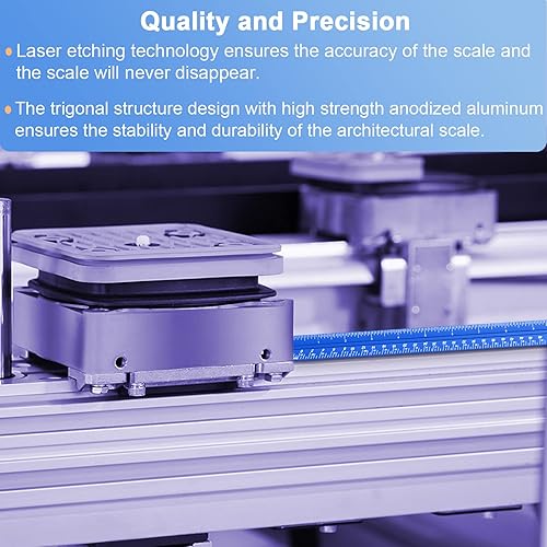 Miniatura 6 de Regla de escala arquitectónica, Escala de arquitecto imperial de 12 pulgadas, Regla de escala de ingeniero de aluminio, Regla de escala para planos,
