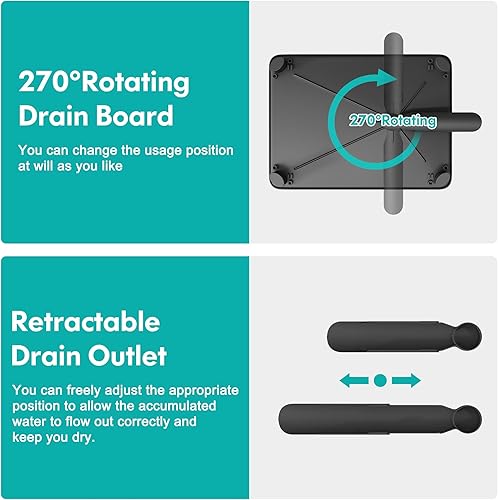 Miniatura 2 de BOOSINY 2 Tier Dish Drying Rack for Kitchen Counter, Large Dish Dryer Rack for Saving Space, Stainless Steel Dish Drainers with Cutlery Holder, Cup