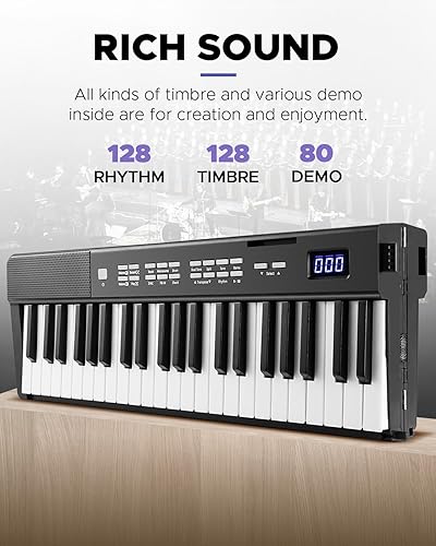 Miniatura 6 de Starfavor Piano de teclado portátil, teclado plegable de 88 teclas, piano eléctrico de tamaño completo, piano plegable Bluetooth, teclado