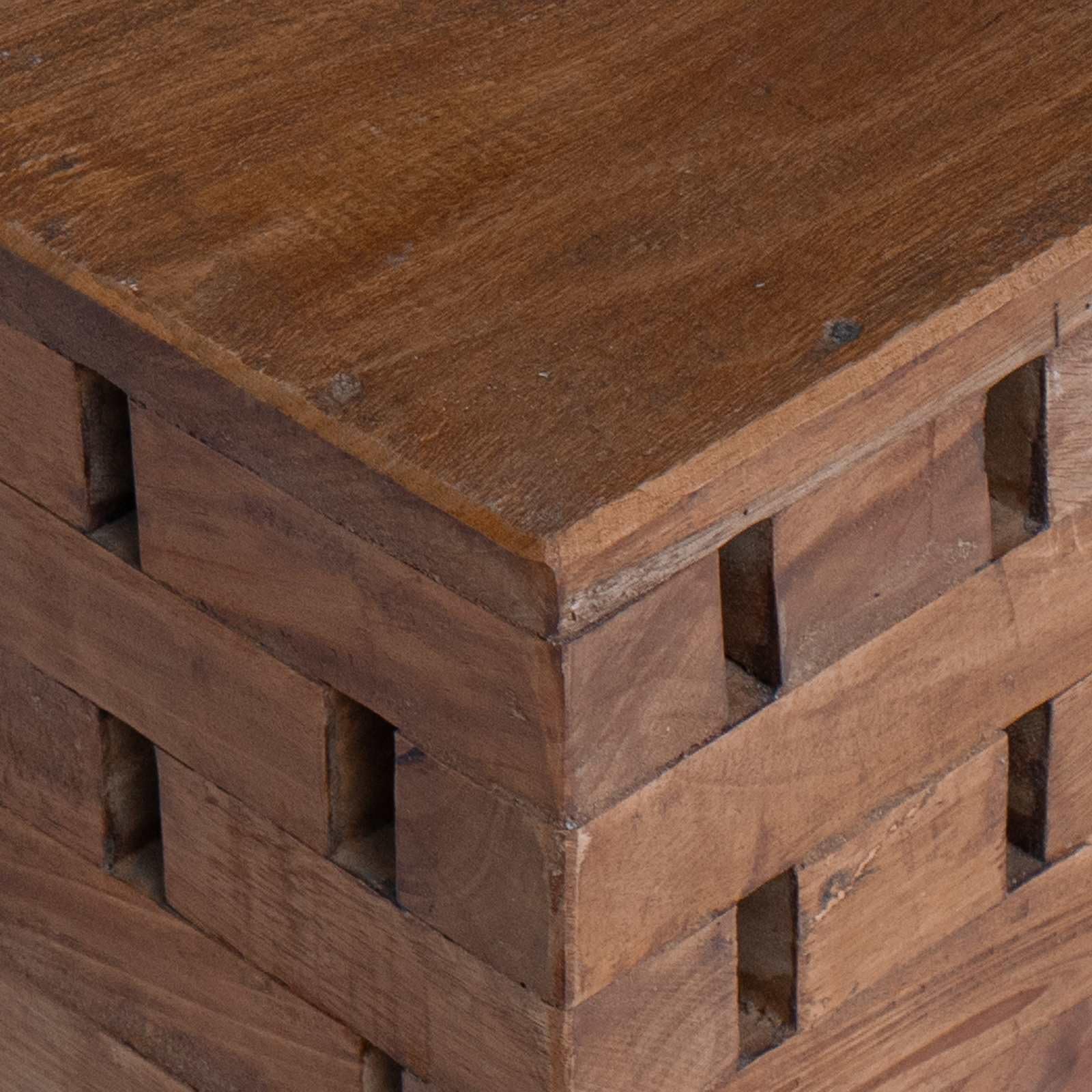 vidaXL Taburete Natural 29 x 29 x 48 cm Madera Maciza recuperada