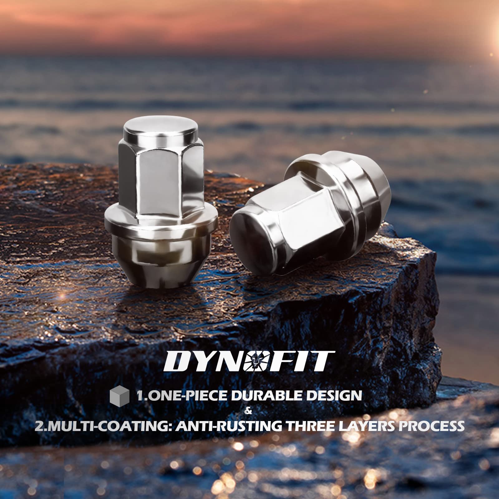 dynofit 24pcs 14x1.5 OEM/Stock Lug Nuts for 2015-2019 Expedition/F-150, M14-1.5 One-Piece Design Factory Chrome Wheel Lugnuts for Lincoln 2016-2018 MKX, 21mm Hex Anti-Rusting Updated