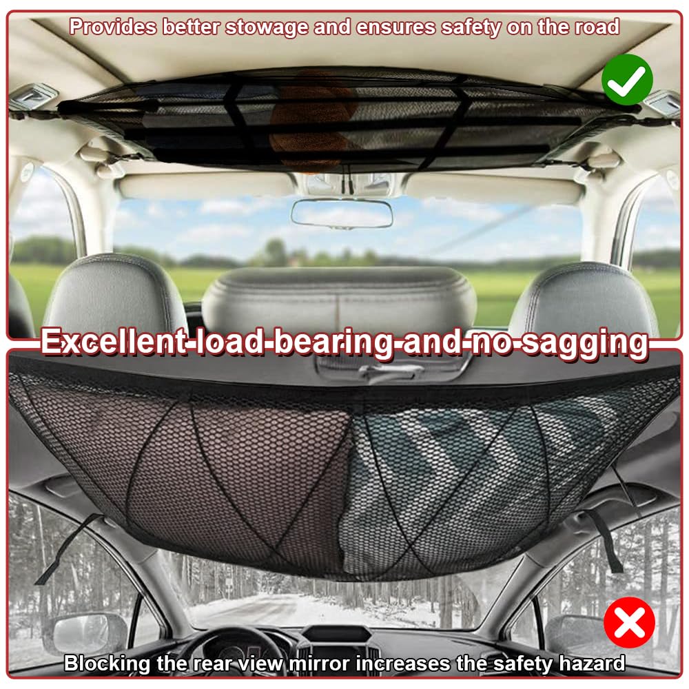 Filet De Coffre Pour Voiture, SUV, Camion - 104x76 Cm Extensible, Avec 4 Crochets - Organisation Et Sécurité