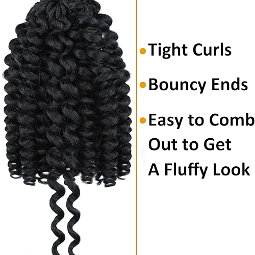 Miniatura 10 de Cabello rizado jamaicano de ganchillo de 10 pulgadas, trenzas de cabello rizado corto para mujeres negras (10 pulgadas, #350)