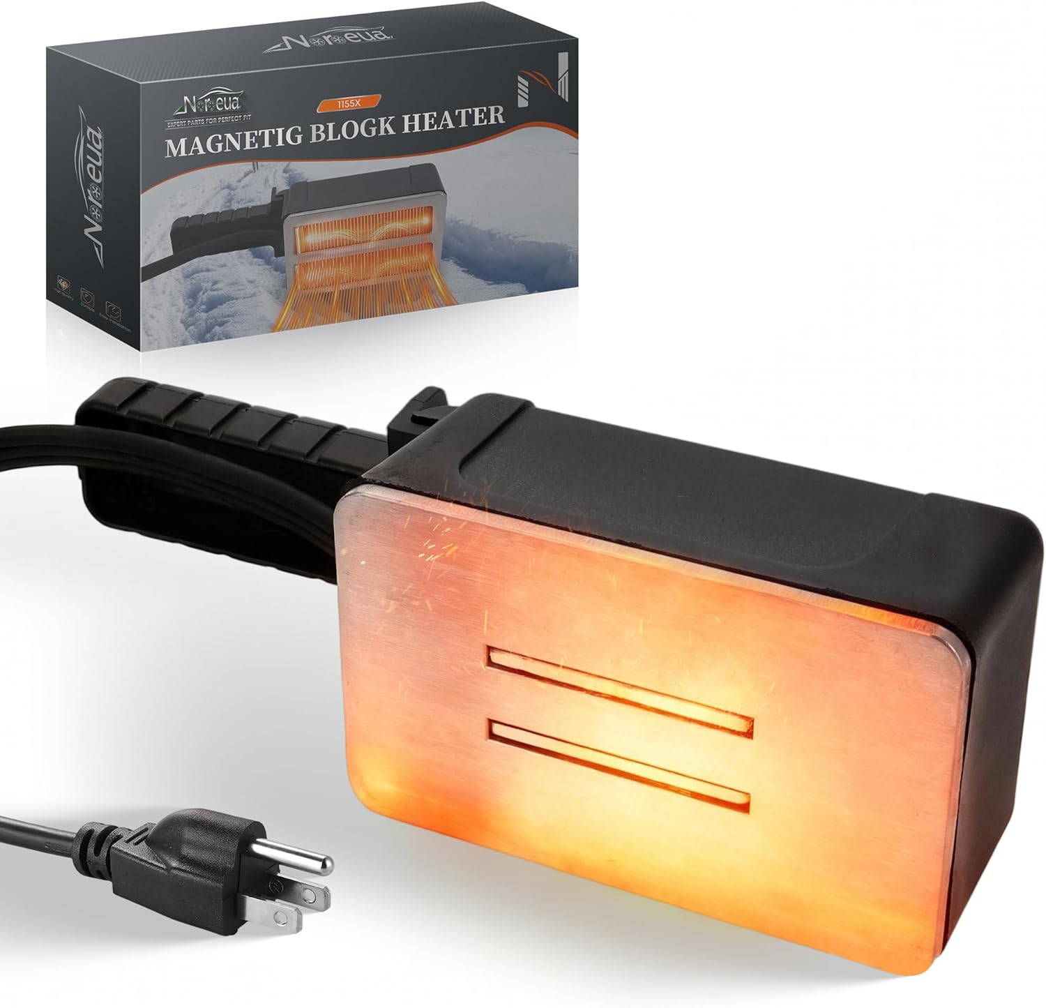 Magnetic Engine Block Heater 200W,1155/1155X Compatible,120V Engine Oil Pan Heater for Tractors,Trucks,Cars,Diesel Engines & Heavy Equipment