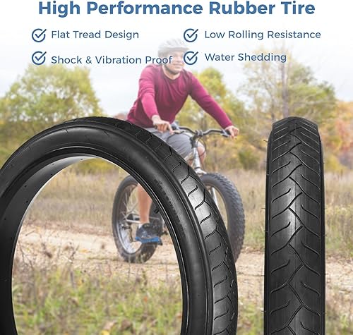 Miniatura 3 de yeesport 2 Pack 26x1.95 Mountain Bike Tires with 26x1.95 Bike Tubes (AV 30mm) 26 Inch Bike Tires Durable 26 x 1.95 MTB Tires and Inner Tubes
