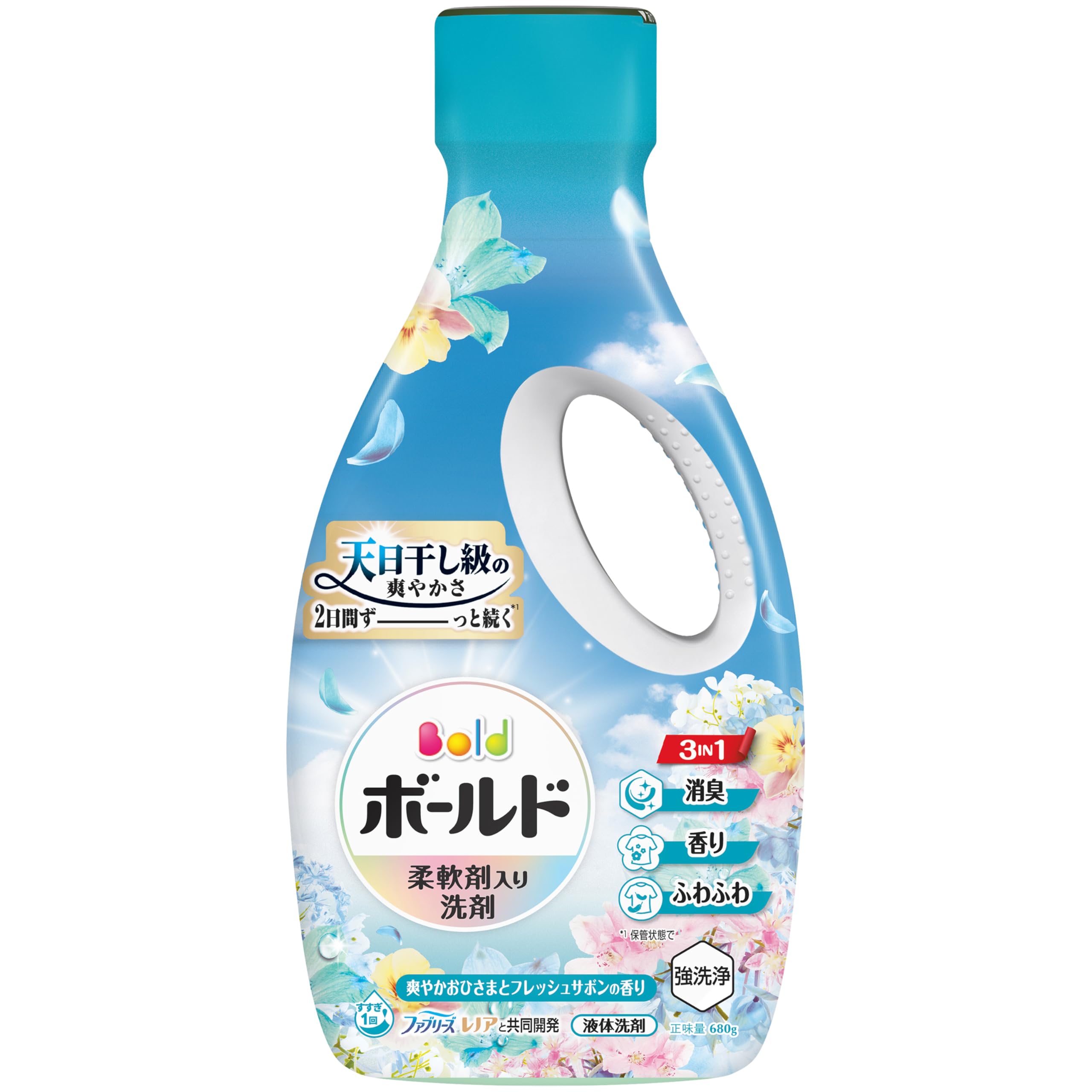 Bold ボールド 柔軟剤入り 洗濯洗剤 液体 爽やかおひさまとフレッシュサボンの香り 本体 680g
