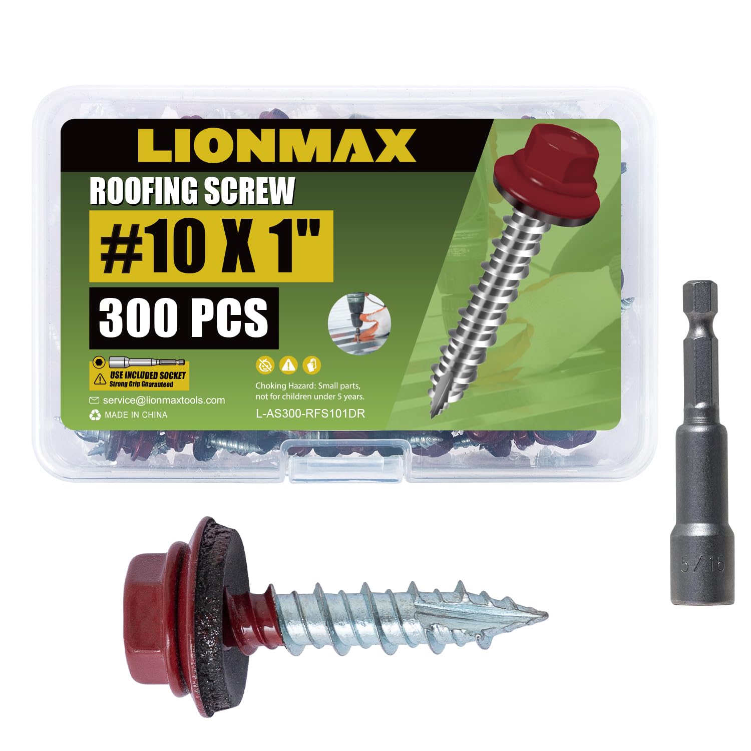 LIONMAX Metal Roofing Screws - 300 PCS -13