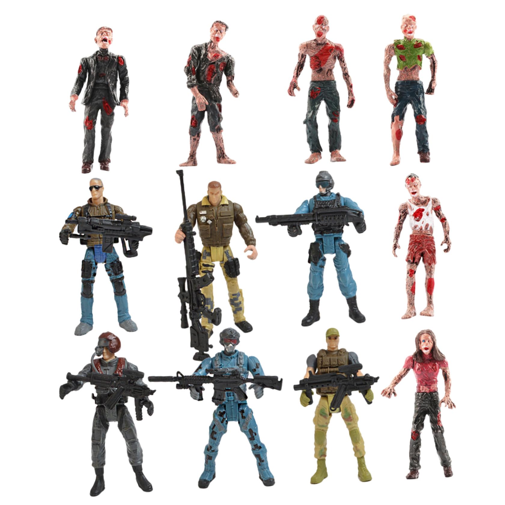 Soldatini Esercito Giocattoli Figure 12 Pezzi in Plastica | Modelli Militari Articolati, Aspetto Realistico, Set da 1 Confezione, per Ragazzo Ragazza Stile Casuale