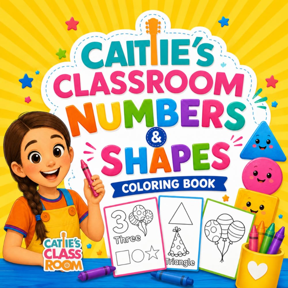 Caitie's Classroom Numbers & Shapes Coloring Book: Fun Counting and Shape Learning Activities for Toddlers and Preschoolers (Caitie's Classroom Learning and Activity Books)