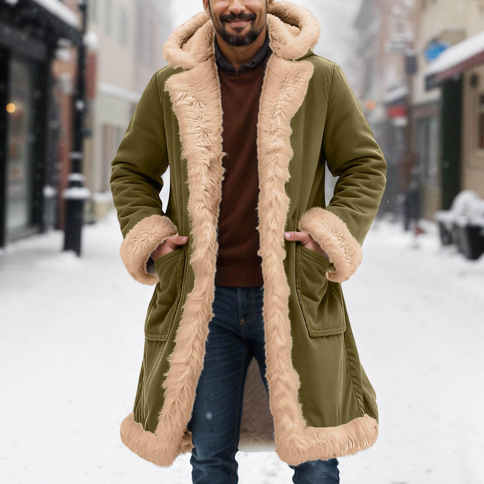 Générique Blouson Homme Hiver Moto Manteau Long Vestes De Sport Manteaux D'hiver Parka Blousons Chaud Veste Polaire Travail Vetement Bombers Zippé Mens Fashion Ski Cardigan Aviateur Mi Saison