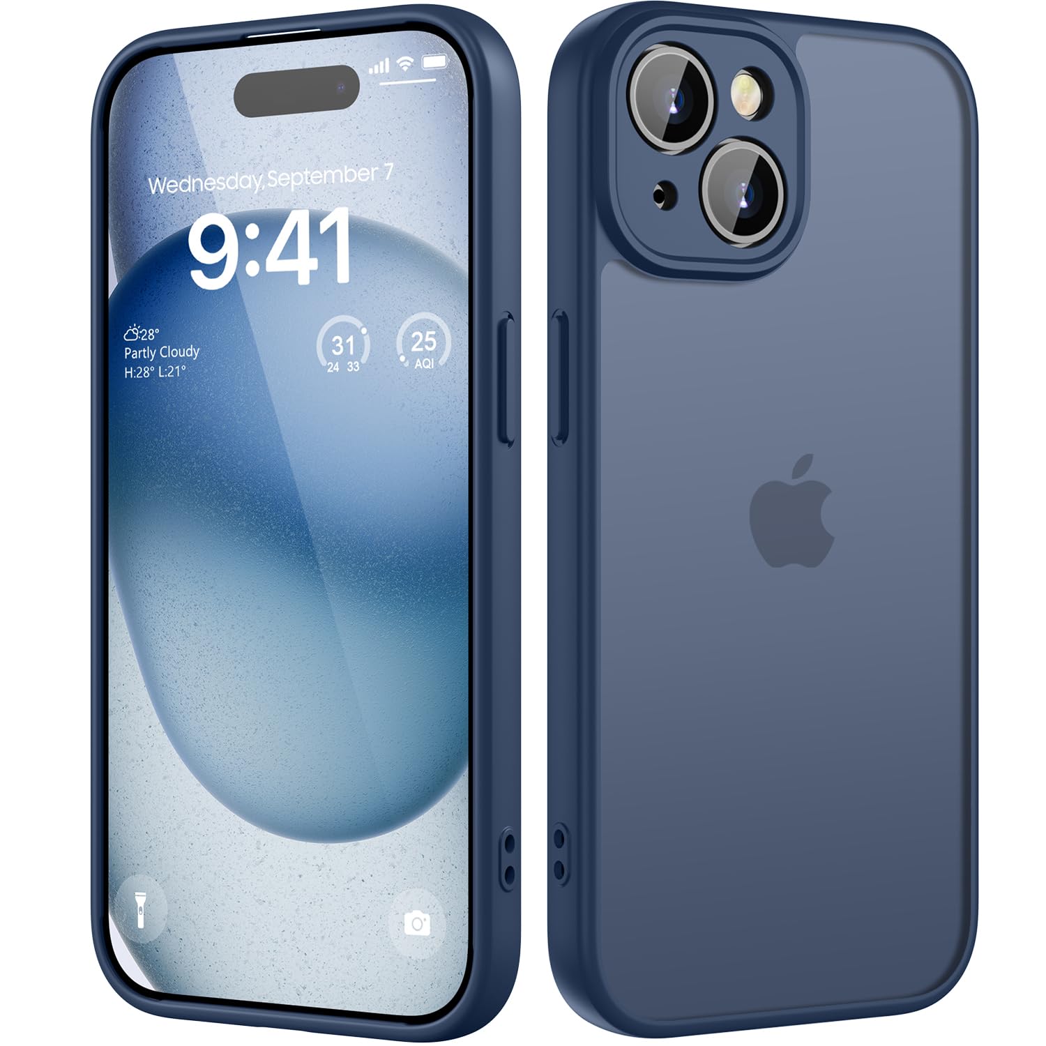 Coque iPhone 15 protection antichoc de qualité militaire rigide bleue - 7