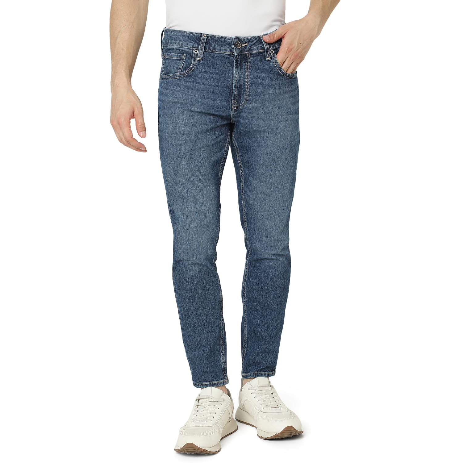 spykar Men Blue Slim Fit Mid-Rise Casual Jeans-picture-31