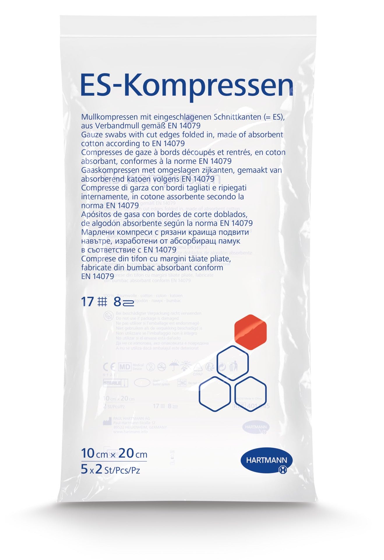 ES-Kompressen unsteril 10x10 cm 16fach, 100 St, 100 St