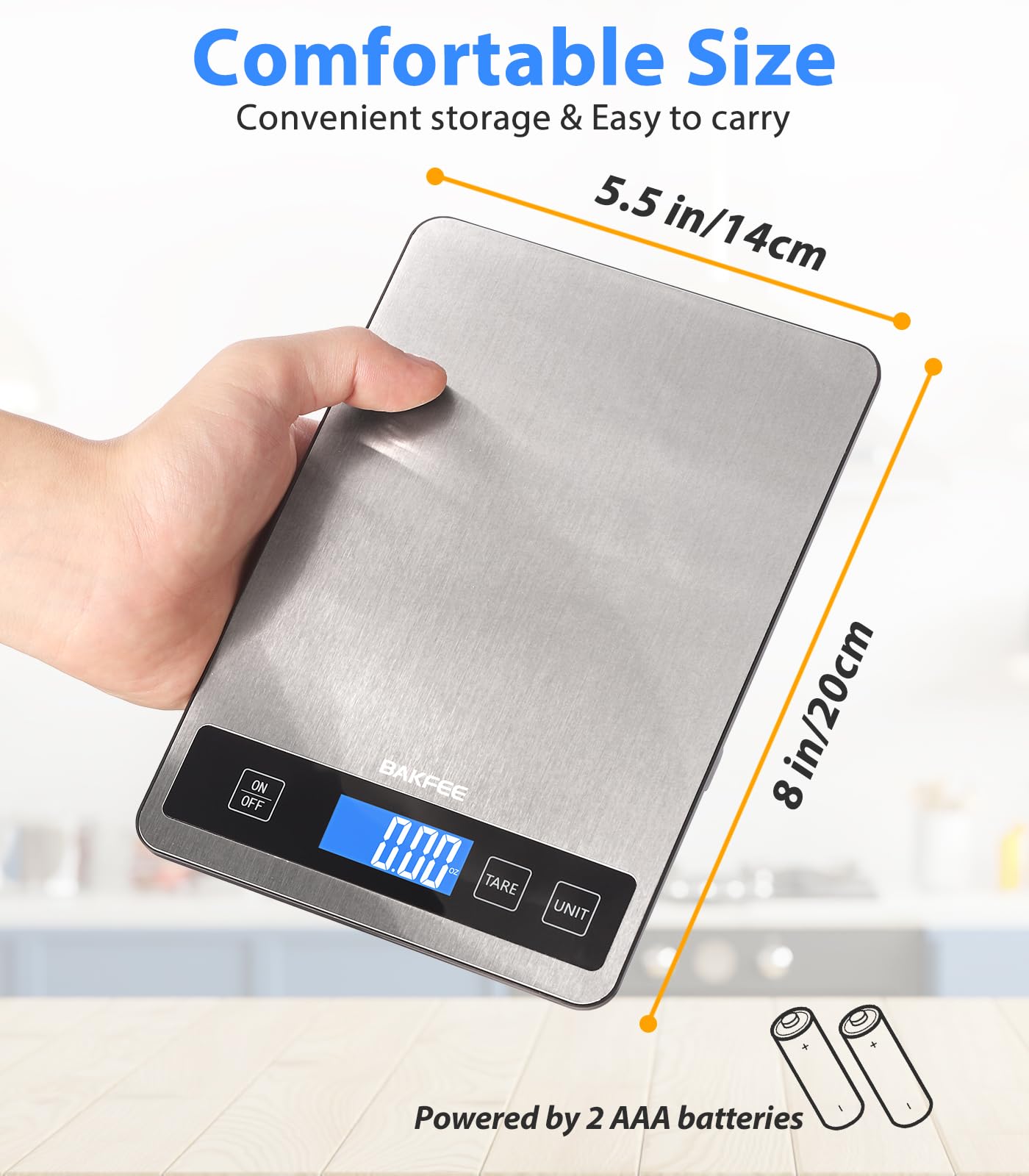 Digitale Küchenwaage, 1 g, Lebensmittelwaage mit LCD-Display mit Vollansicht mit Hintergrundbeleuchtung, Gramm und Unzen, zum Backen, Kochen, Lebensmittelgrau