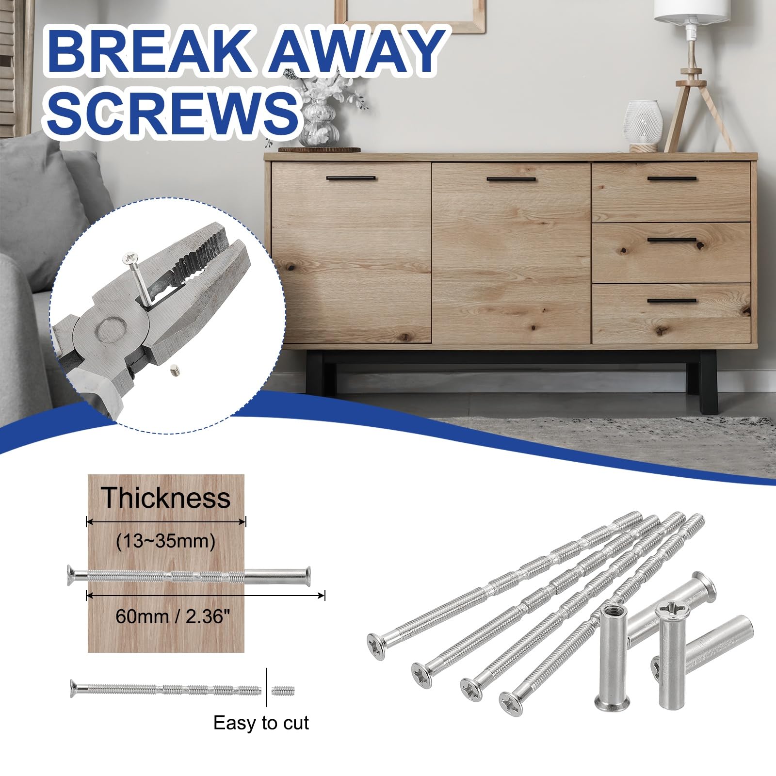 PATIKIL Door Handle Screws M3x60 - Image 4