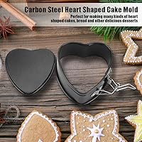 Vista 2 de Milltrip Molde para pastel de corazón de 4 pulgadas, antiadherente, parte inferior extraíble, estilo clásico, molde extraíble en forma de corazón