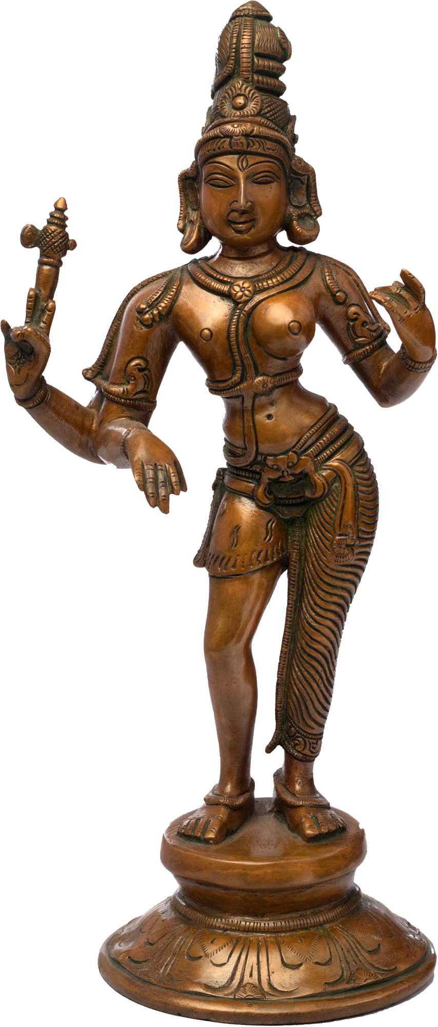 Ardhanarishvara statue laiton Chola art artisanal haut de gamme