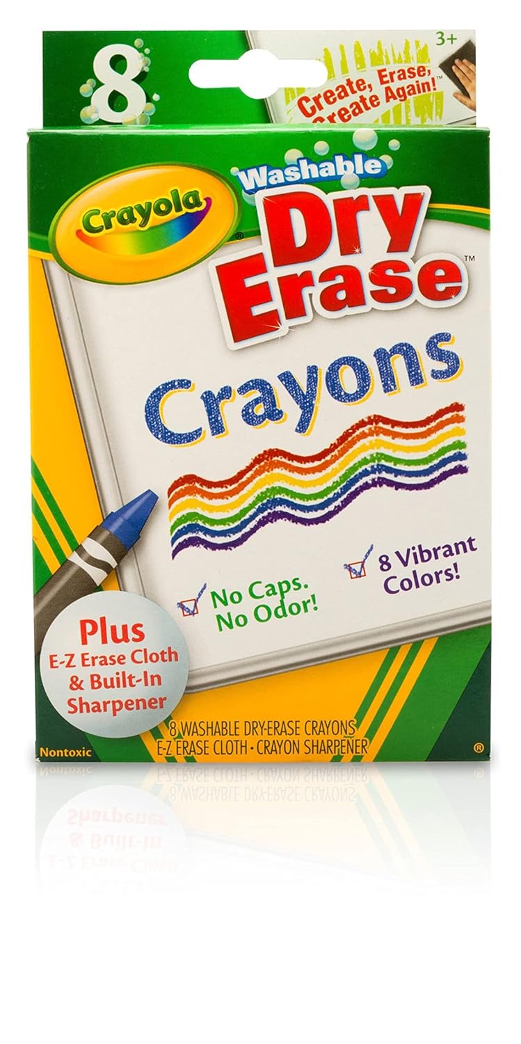 Crayola Dry Erase Crayons Large Size (8 Count) Amazon.in Toys & Games