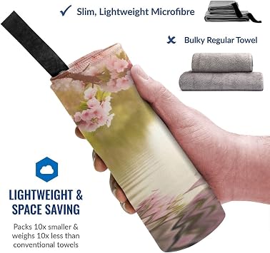 Spring Nature Printed Quick Drying Bath Towel 31.5x63 Inch, Microfiber Bathroom Shower Towels Absorbent Beach Towel with PVC Bag for Travel Yoga Spa Sport