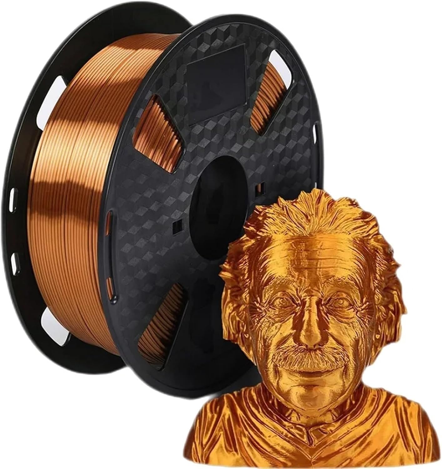 3D Printer Filament PLA 1.75mm Silk Filament PLA 3D Printing Material Shiny Filament Gold Black Silver Multipack(PUR Copper-500g)
