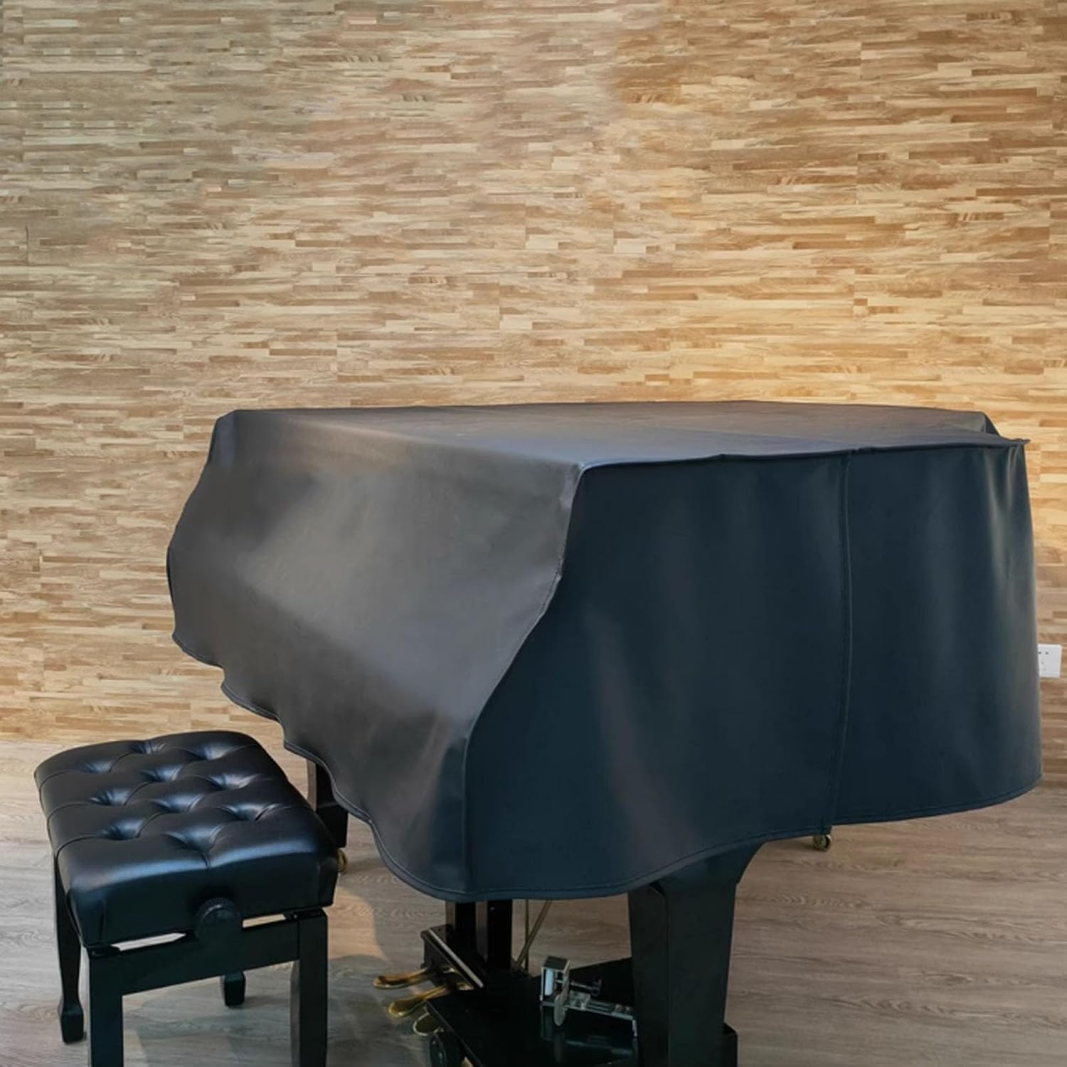 Copertura in pelle per pianoforte a coda – Copertura impermeabile per pianoforte a coda e sgabello per bambini, per protezione solare, adatta a 200 cm