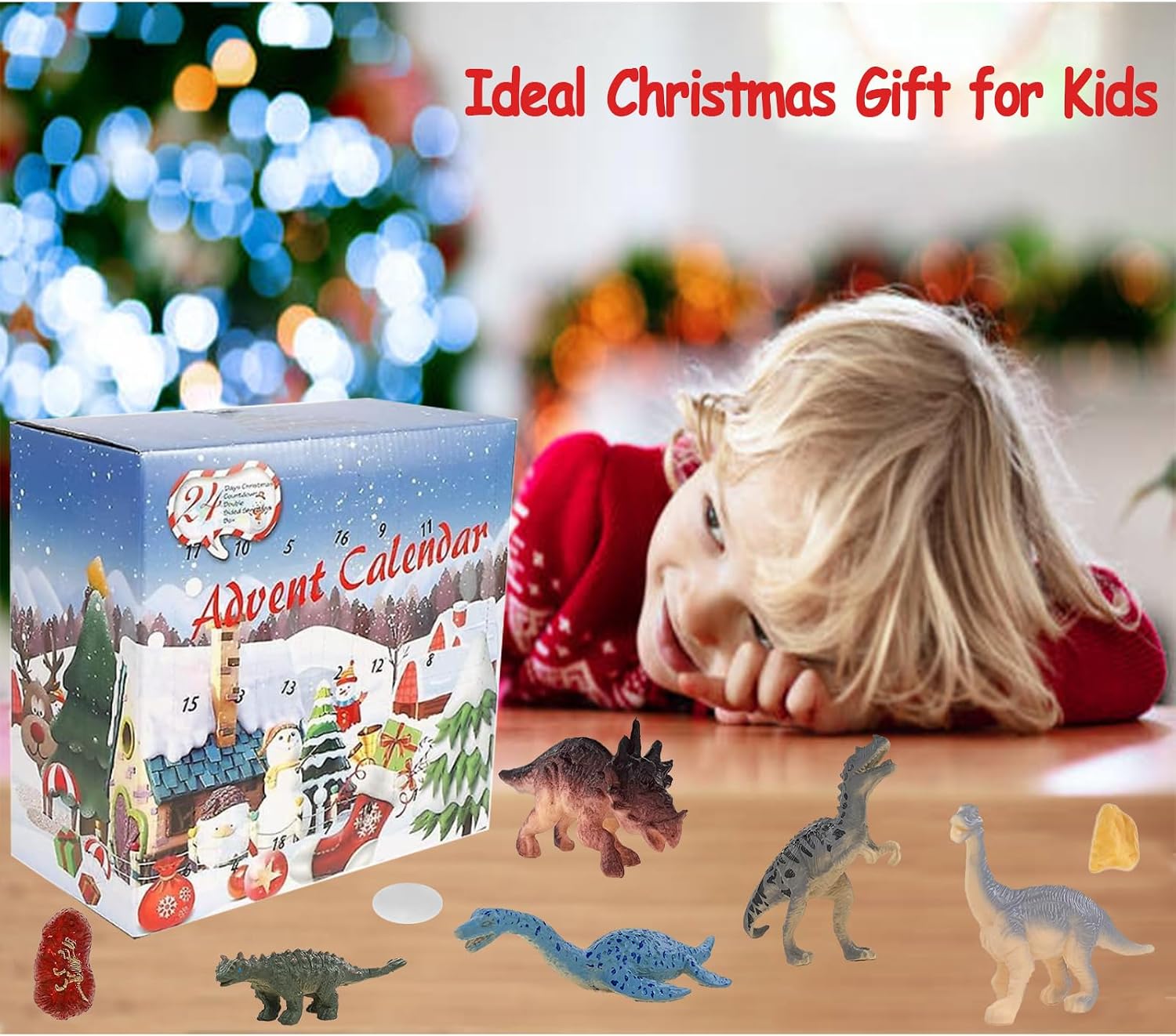 Dinosaur Advent Calendar 2025 - Advent Calendar 2025 with Playmat Rug for Boys, Kids and Toddlers, 24-Day Countdown for Christmas Party Favor Gifts, Mini Dinos for 4 5 6 7 8 Years Old