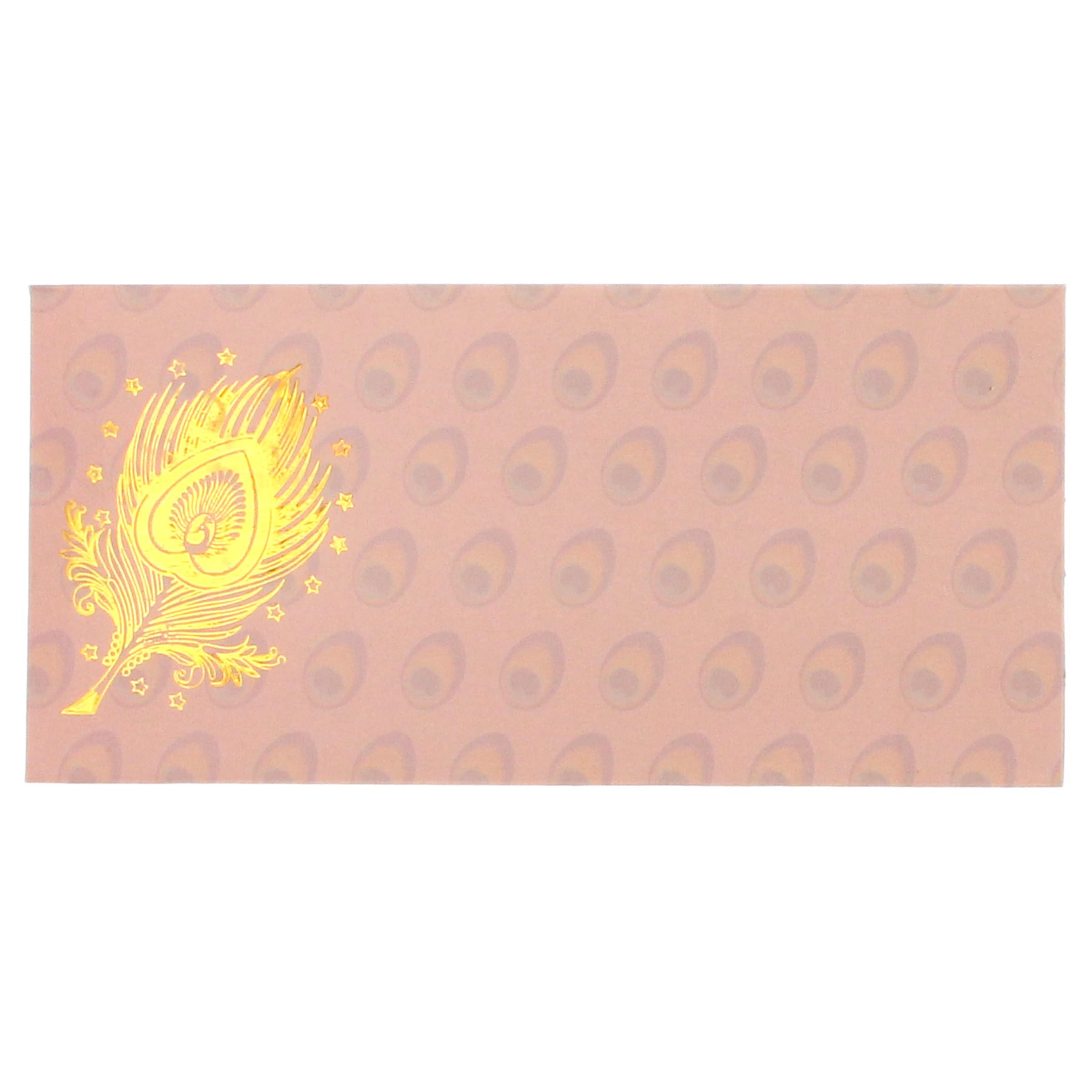 Shagun Money Envelopes 10 Pack – Gold Peacock Feather Design Indian Cash Gift Holders for Wedding, Diwali, Engagement & Birthday Festive Gifting (Pink)