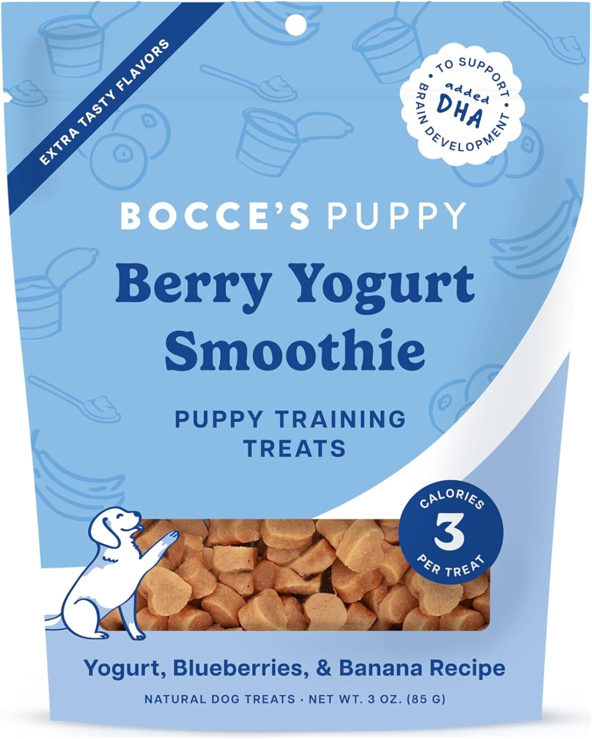 Bocce's Bakery Berry Bliss Smoothie + Berry Yogurt Smoothie Dog Treat Bundle – Natural, Wheat-Free Soft & Chewy Cookies and Training Bites Made with Real Ingredients and Baked in The USA – 3 Pack