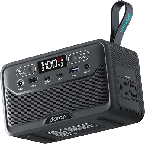 2026 Portable Power Station 89.6Wh LiFePO4 Battery with AC Outlet and USB-C PD