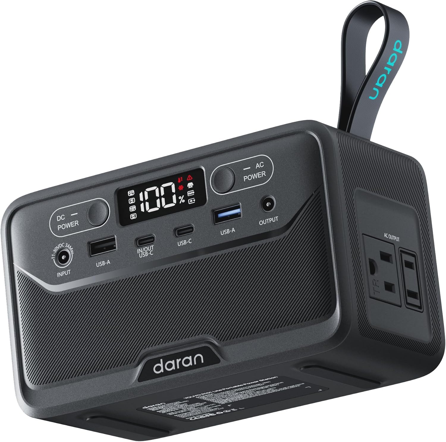 2026 Portable Power Station 28000mAh LiFePO4 Battery, Solar Power Bank with AC Outlet 100W/110V, USB-C PD Two-Way Fast Charging Small Generator for Laptop, Camping, Home, Office, TSA Approved