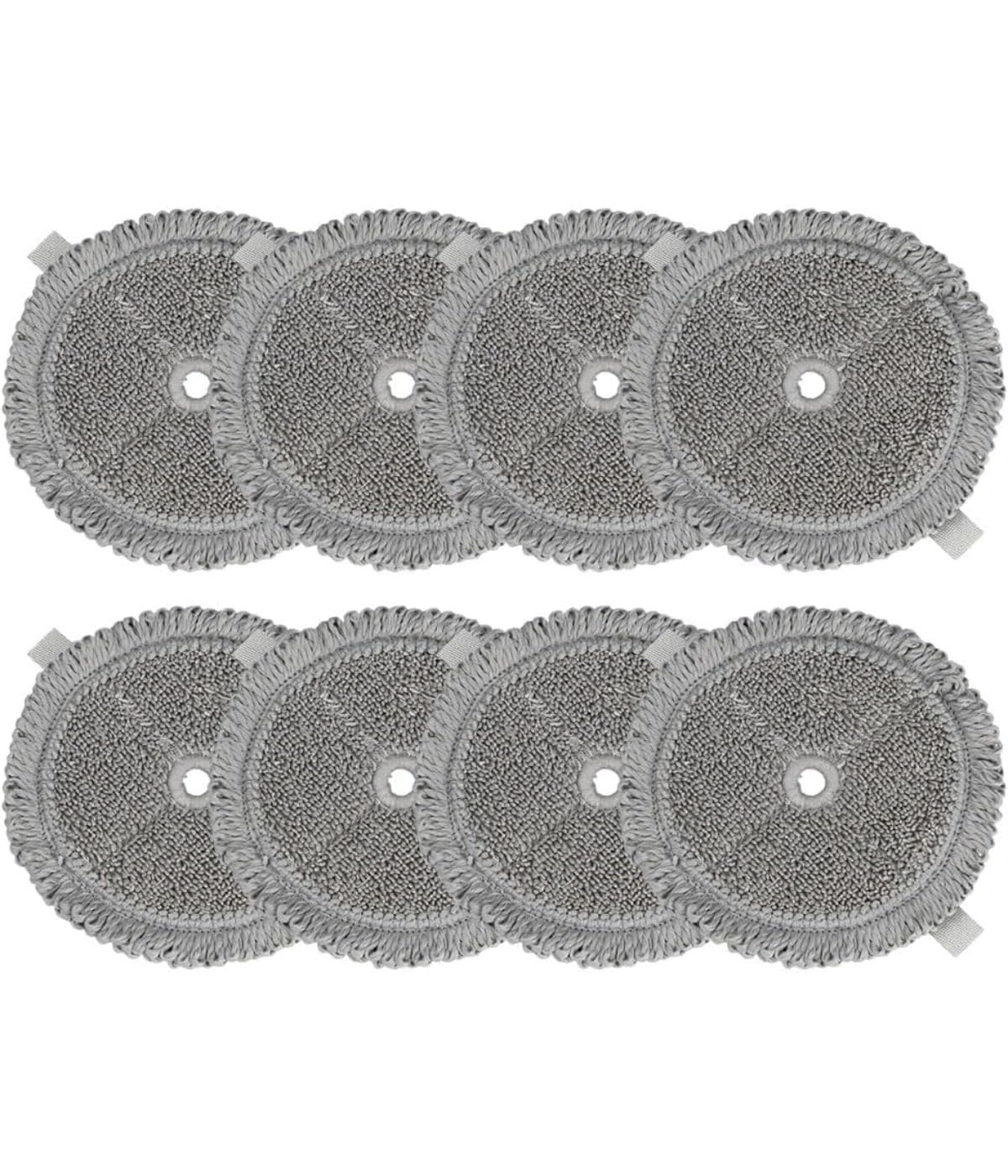 Almohadillas de microfibra lavables, reutilizables, paños de suelo seco/húmedos, suaves y resistentes a los arañazos, para fregona, gris (8 unidades)
