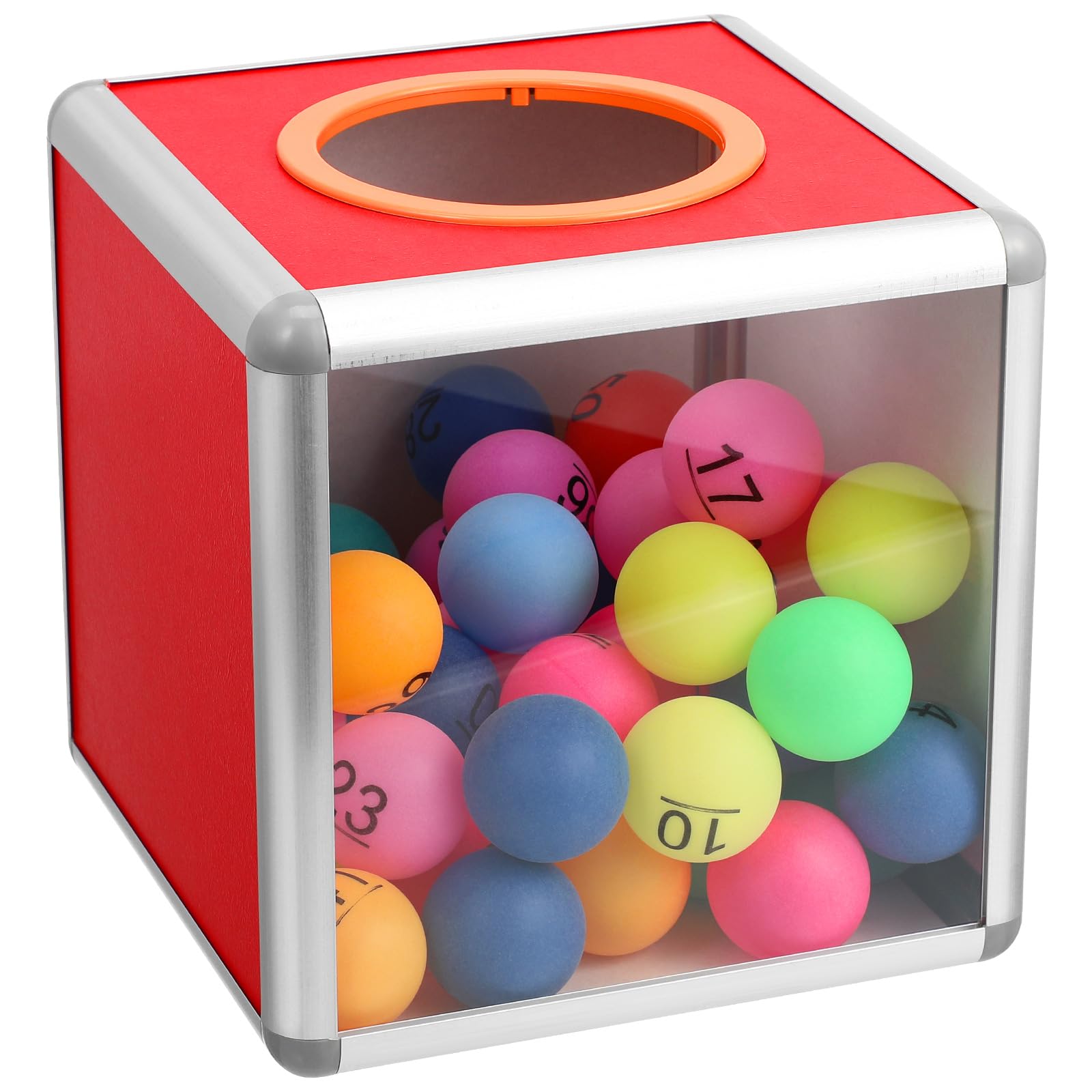 Cuwrlirht Lottery Lucky Box Transparent Square Raffle Ball Game Box Multifunctional Storage Ticket Card Bonus Ball Storage Container Raffle Tickets Case 20cm