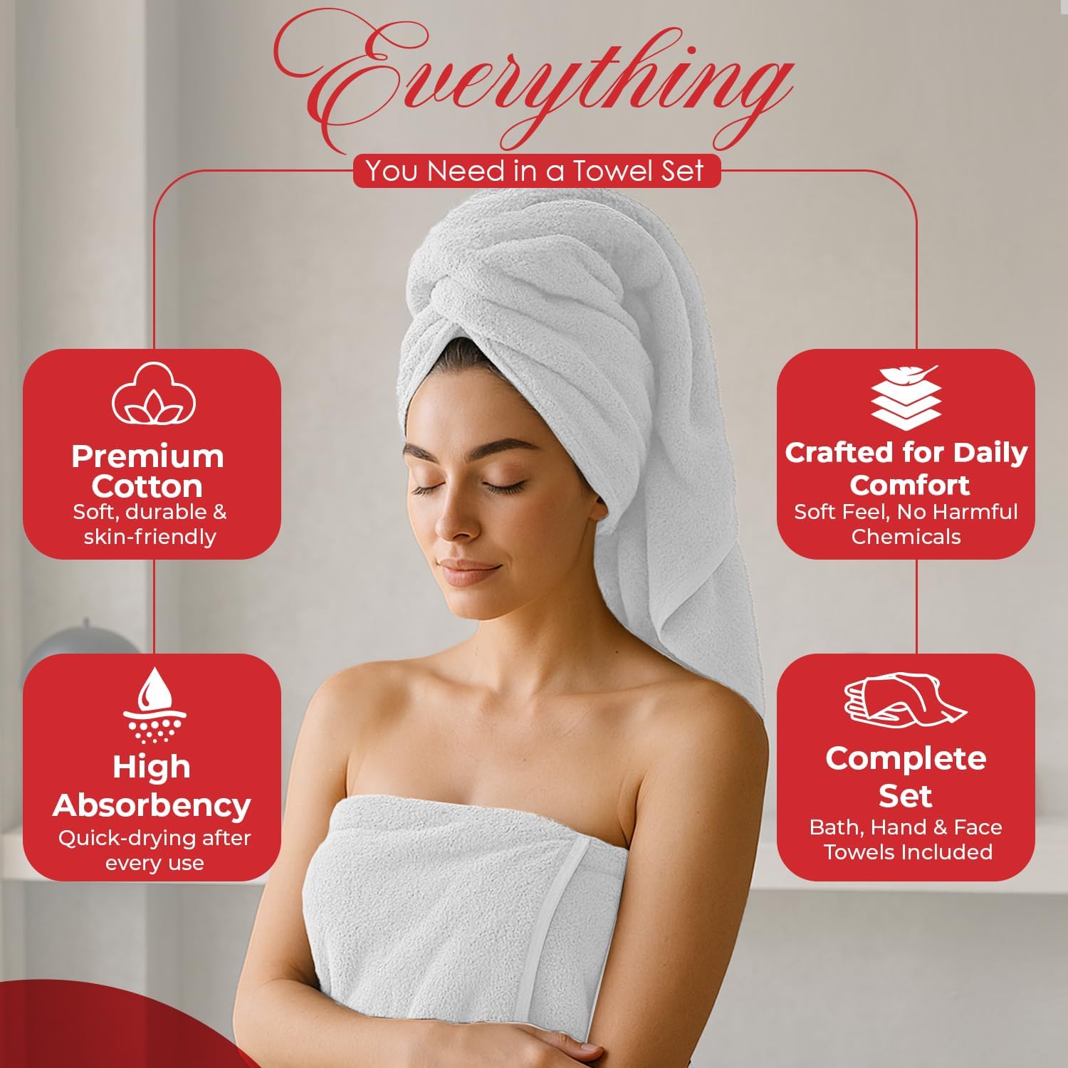 RIVERSIDE 10 Pc Towel Bundle – Includes 2 Bath Sheets (35x70”) + 8 Pc Towel Set [2 Bath Towels (27x54”), 2 Hand Towels (16x28”), 4 Washcloths (12x12”)] – 100% Cotton, Soft, Absorbent & Durable