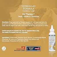 Vista 3 de Veterinary Formula Cuidado clínico Terapia de oídos para perros y gatos y paquete de champú medicado antiparasitario y antiseborreico para perros
