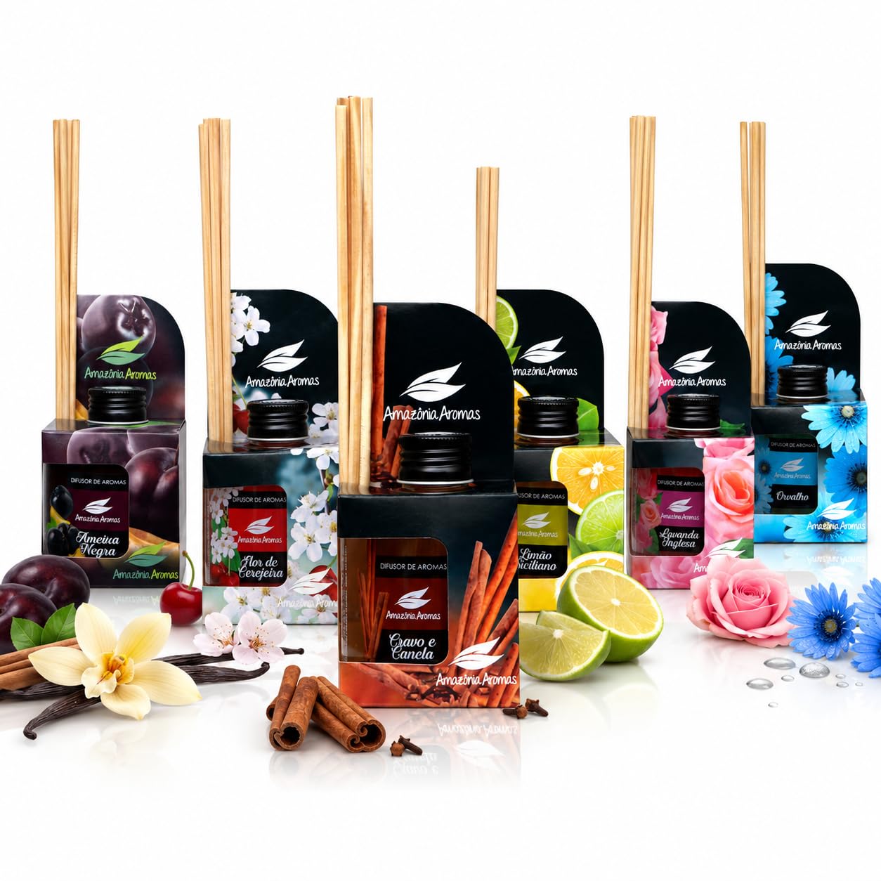 Amazonia Aromas Difusor de Ambiente com Varetas 270ml, Aromatizador para Casa, Quarto,