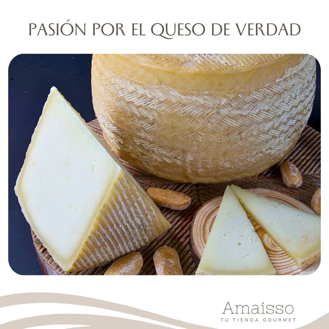 SALETA® Queso Semicurado Entero de oveja Gourmet (1,3 Kg) | Elaboracion Artesana Quesos de La Mancha | Quesos de leche de oveja | Caja Gourmet para regalar | Queso Gourmet Regalo — view 6