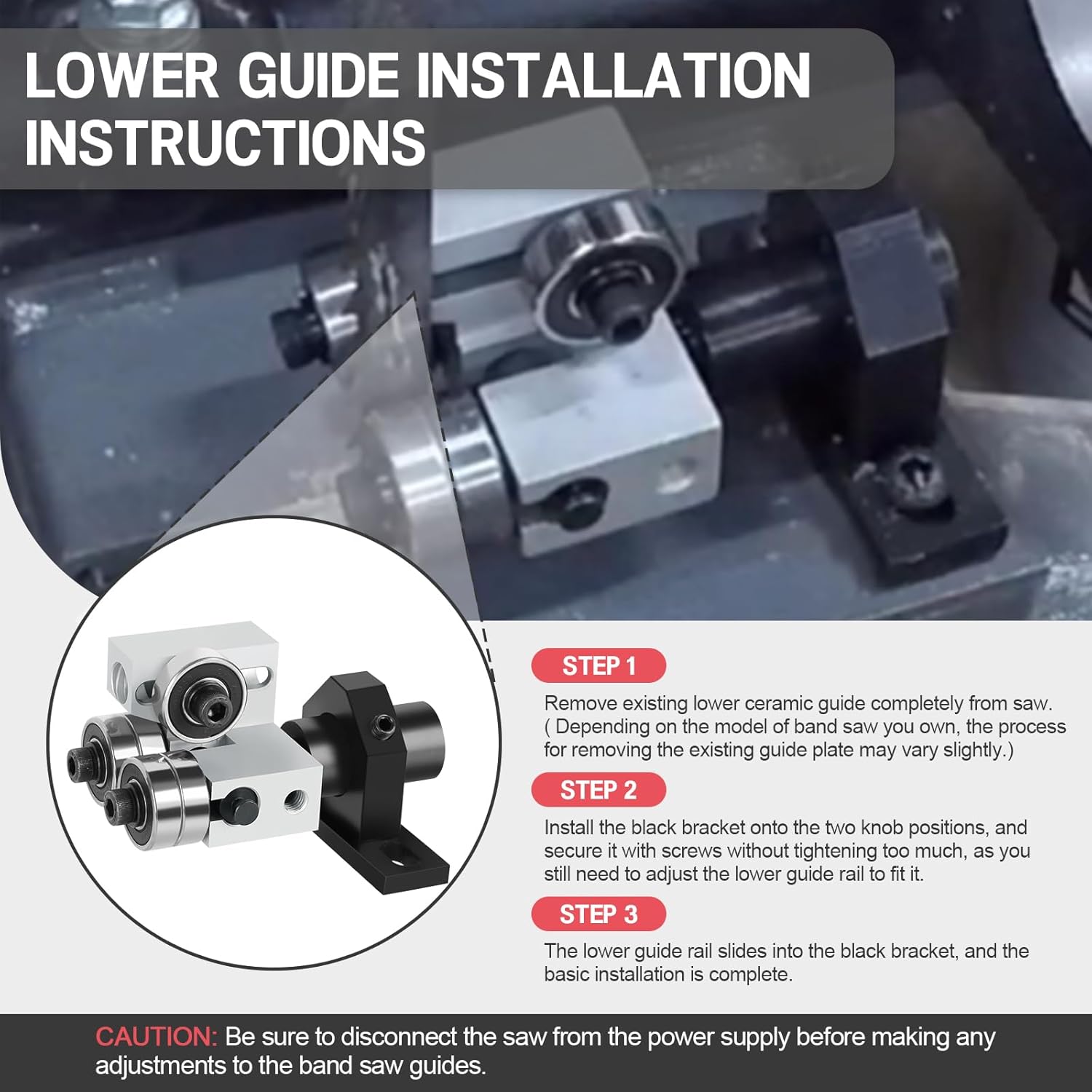 Bandsaw Blade Guides Kit for Laguna, Ball Bearing Band Saw Guides Upgrade Compatible with Laguna LT14-3000, LT16-3000, LT18-3000, 1412, LT14SE, LT14SEL, LT14SUV 14BX, 18BX, 18CX Bandsaws