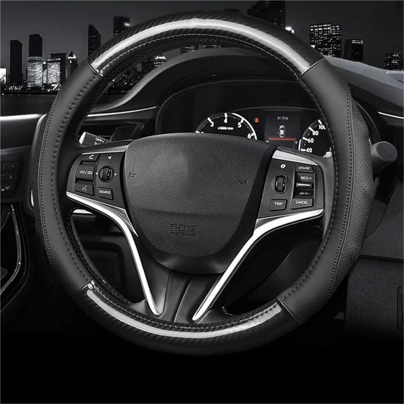 Coprivolante in pelle microfibra Coprivolante per auto in fibra antiscivolo, nessun odore, sottile 38 cm, accessori per la decorazione di interni