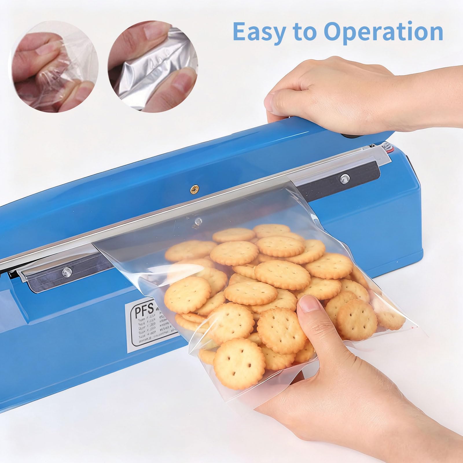 Sellador térmico de impulso para bolsas de plástico, sellador térmico de bolsas de plástico de metal, sellador de bolsas de Mylar, máquina de sellado manual de bolsas de polietileno con agarre de