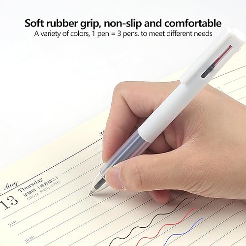 Miniatura 3 de HeTaoCat Paquete de 5 bolígrafos de gel retráctiles 3 en 1 de 0.020 in, 3 colores para suministros de oficina (3 en 1)