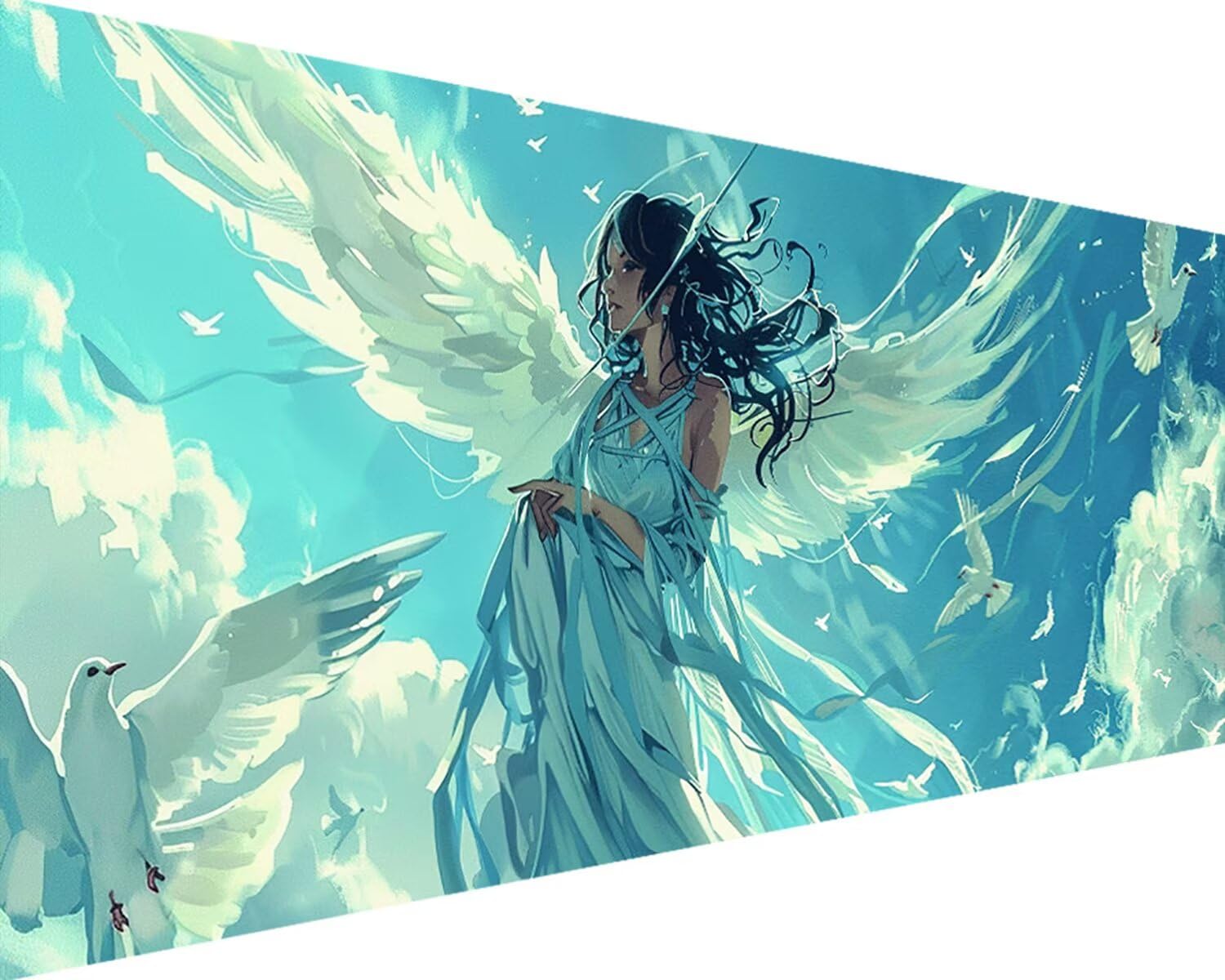 Pintura por números de alas de ángel para decorar el salón de casa