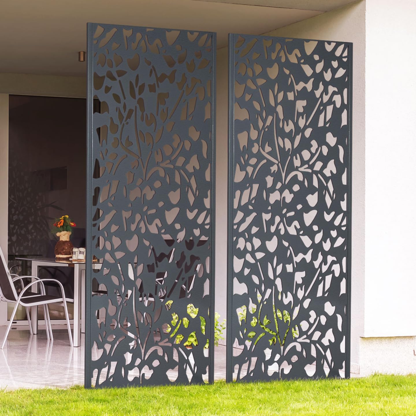IDMarket - Panneau décoratif Universel 160 x 60 CM Flower Gris