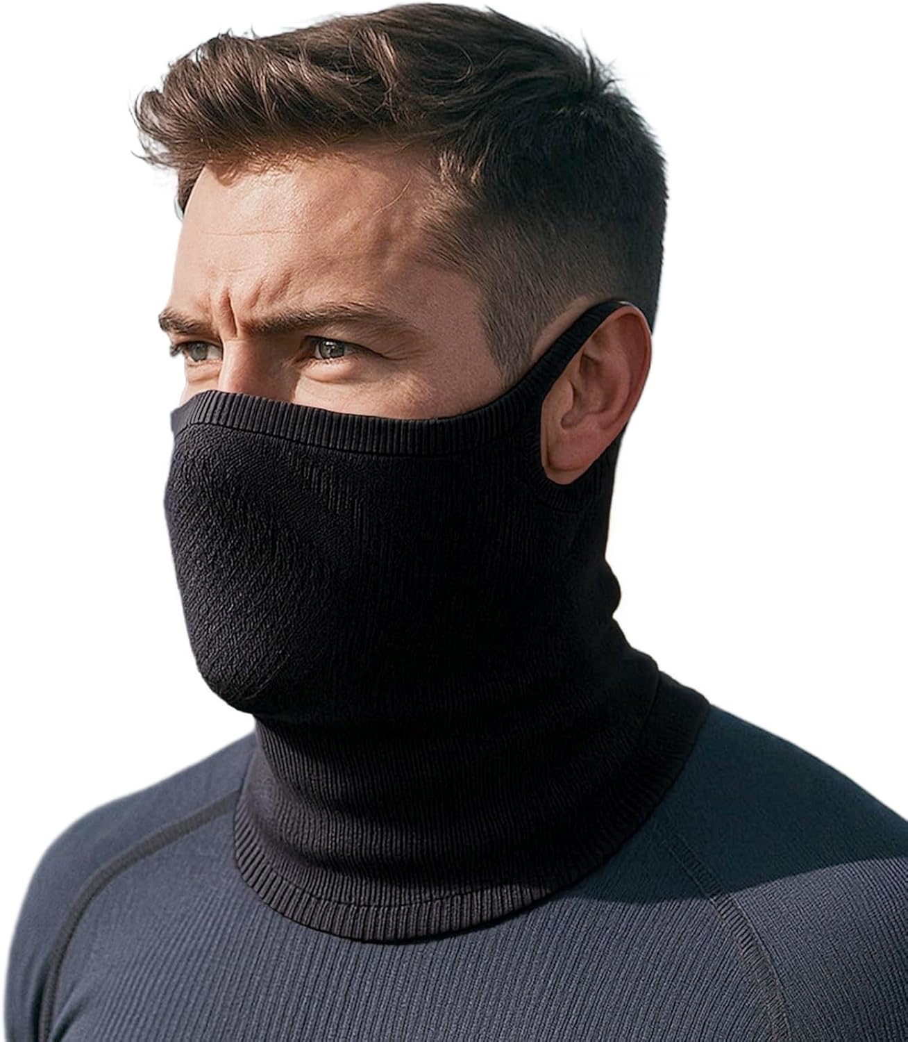 Ear-hook Half Face Mask for Motorcycle Cycling, Men Women Comfortable Windproof Neck Warmer Gaiter for Outdoor Sports