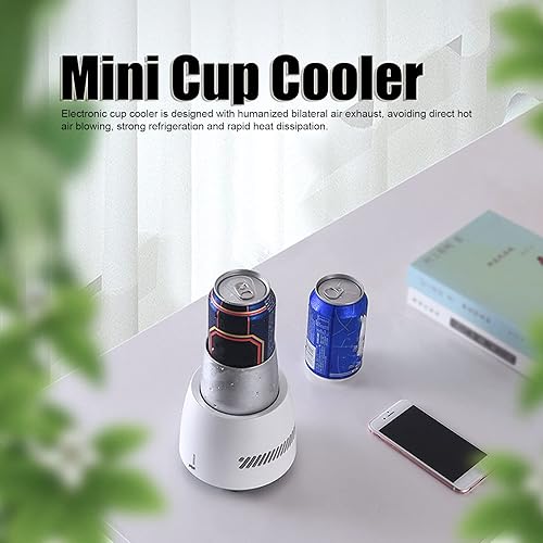 Miniatura 2 de Enfriador eléctrico de 11.8 fl oz para bebidas, portátil, mini taza de enfriamiento, enfriador de bebidas eléctricas para bebidas de cerveza, leche,