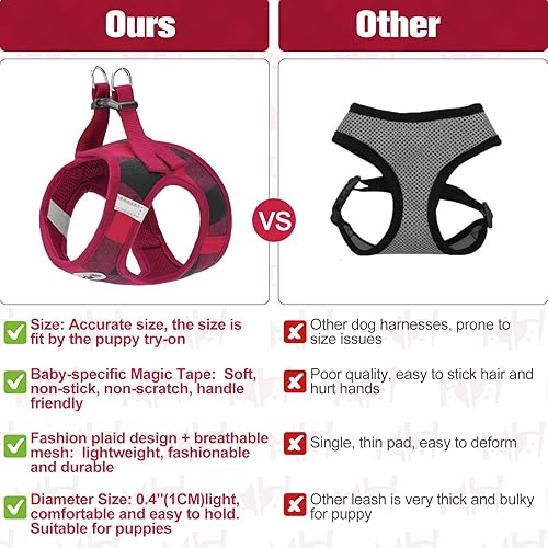 Miniatura 189 de BEAUTYZOO Juego de arnés y correa para perro, arnés reflectante para perro, sin tirones, sin estrangulamiento, para perros pequeños, medianos